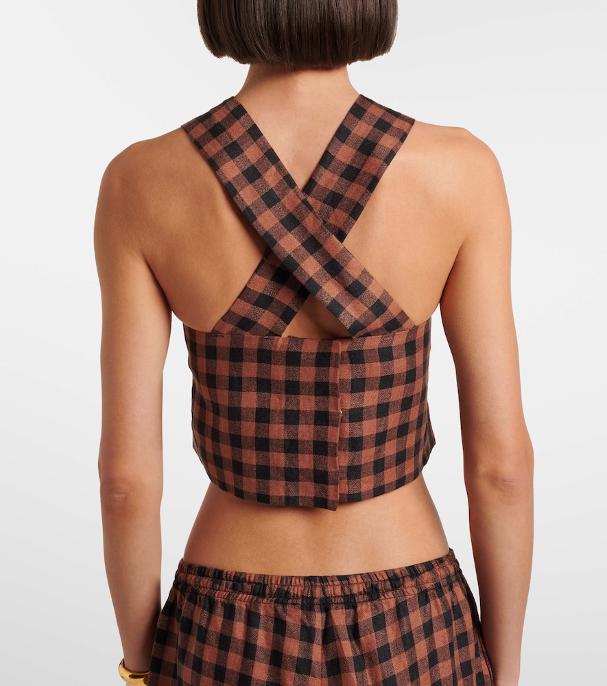  Asceno Asceno Checked Linen Top 
