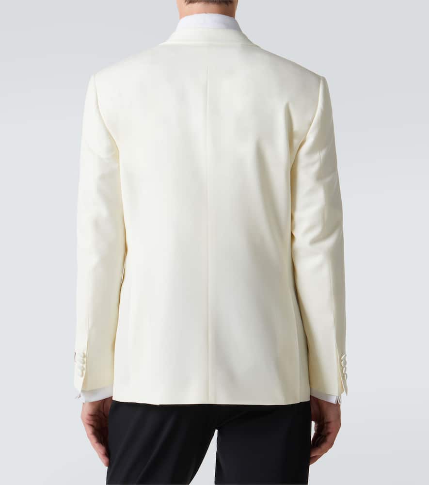 Canali Wool Suit Jacket In White