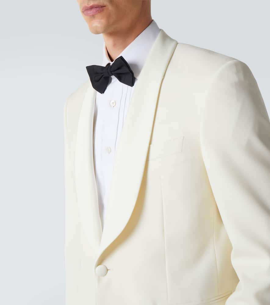 Canali Wool Suit Jacket In White