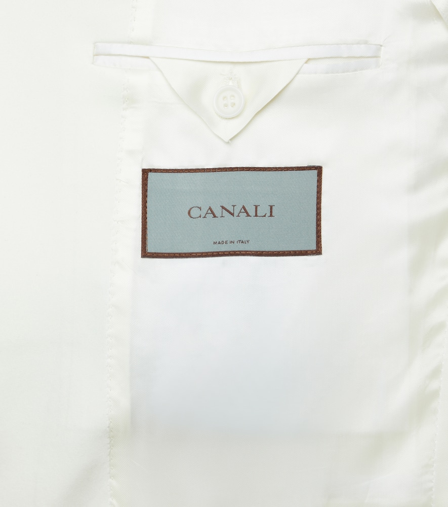 Canali Wool Suit Jacket In White
