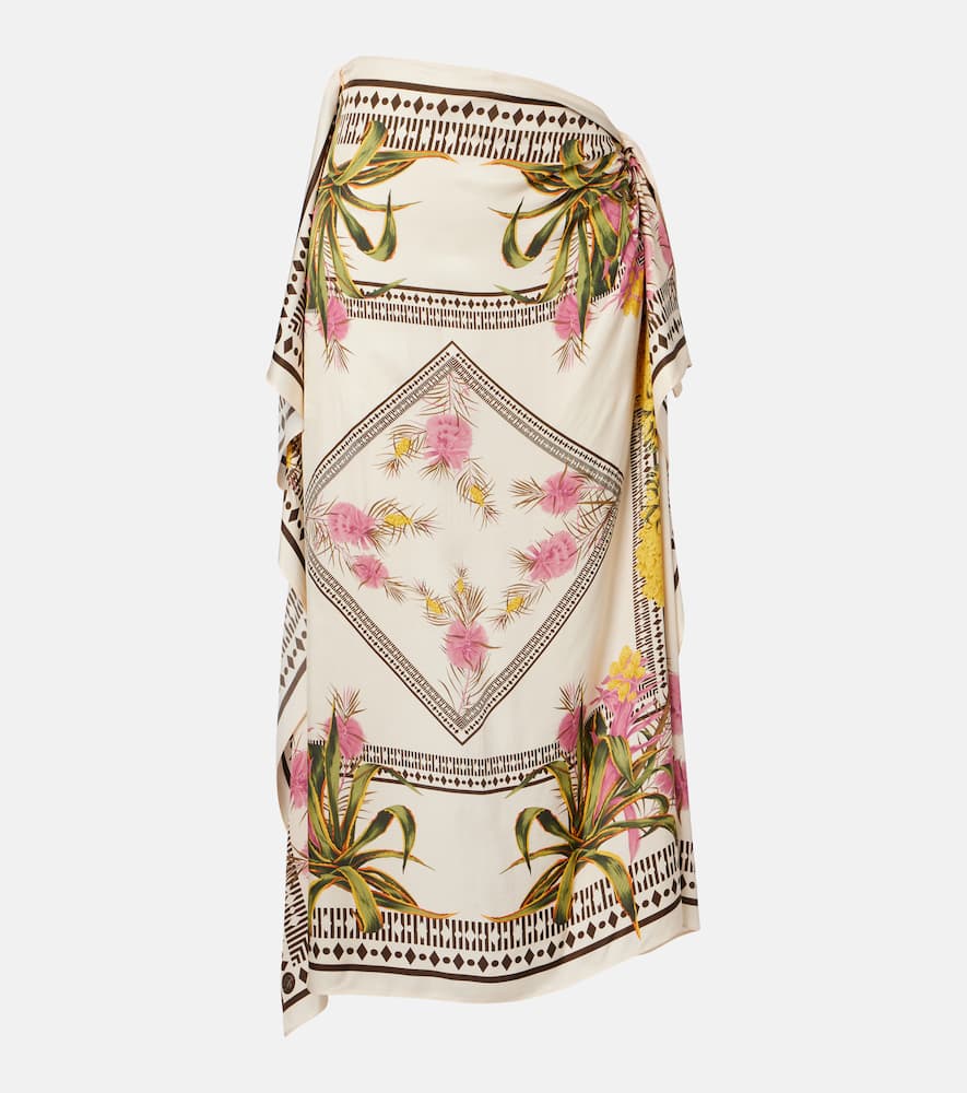 Bedruckter Midirock aus Twill