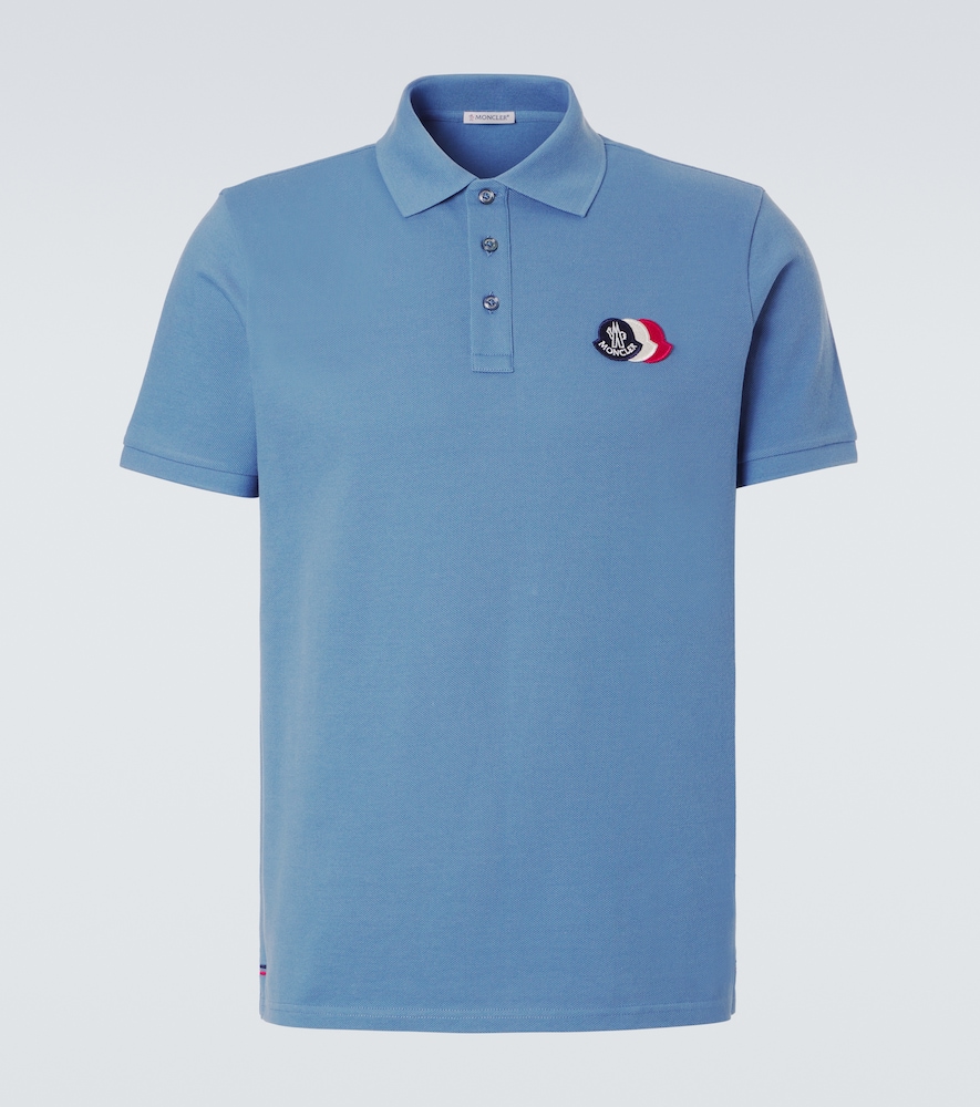 Moncler Uomo Polo In Piqu矇 Di Cotone Con Logo Blu It Taglia 44- Mytheresa