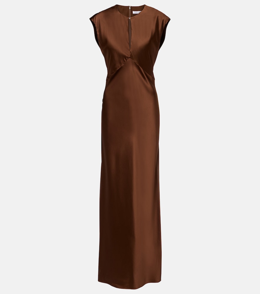Veronica Beard Women's Brown Nelzy Silk-Blend Satin Maxi Dress UK Size 2 - Mytheresa