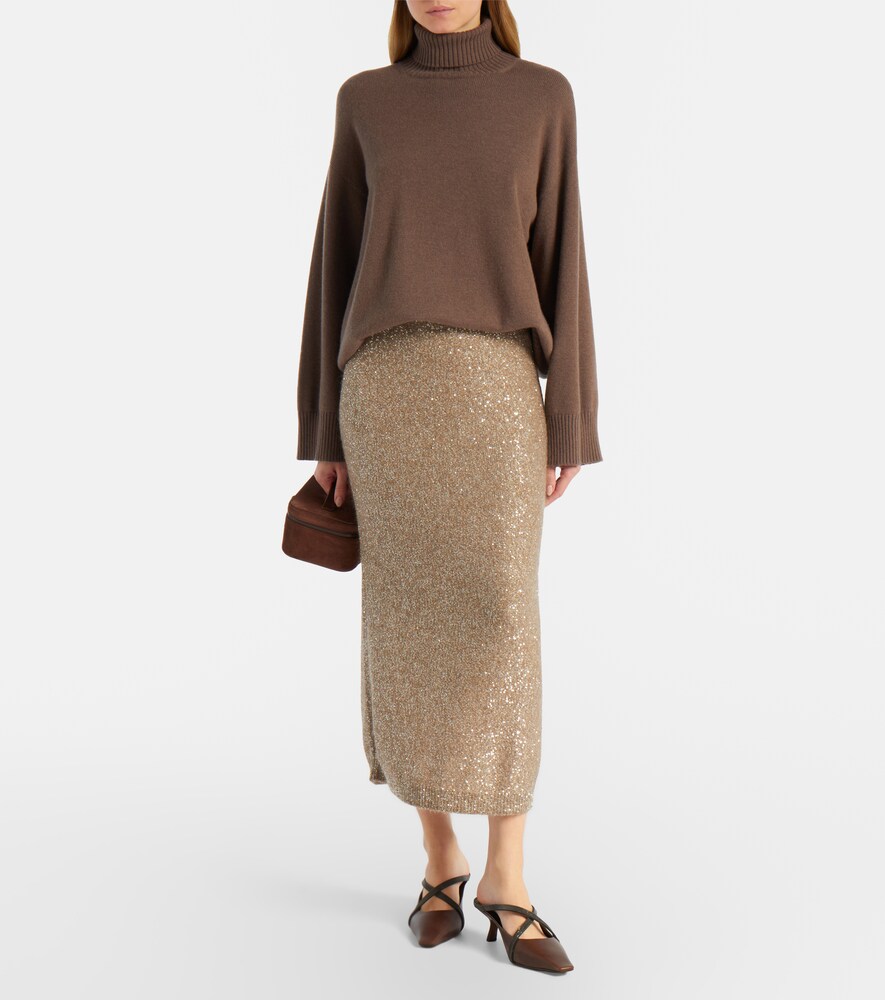 Brunello Cucinelli Lamé pencil skirt