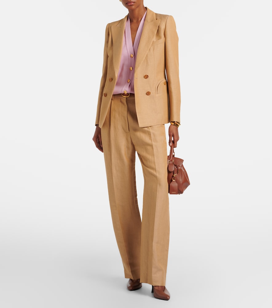 Blazé Milano Fox linen-blend straight pants