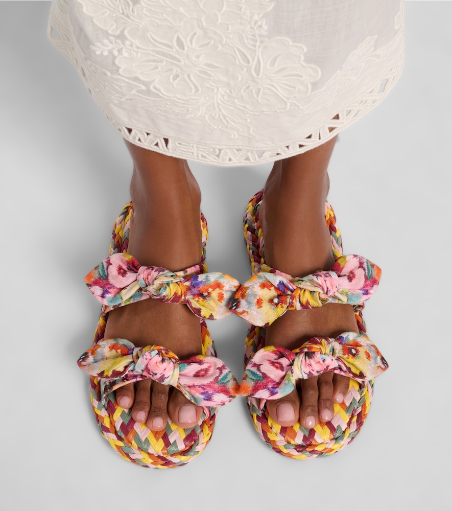Carousel Printed Espadrille Slides