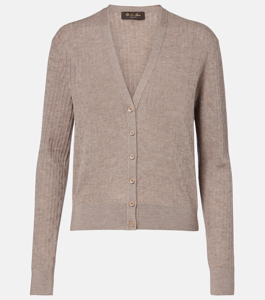 Loro Piana Ribbed Knit Cashmere and Silk Cardigan