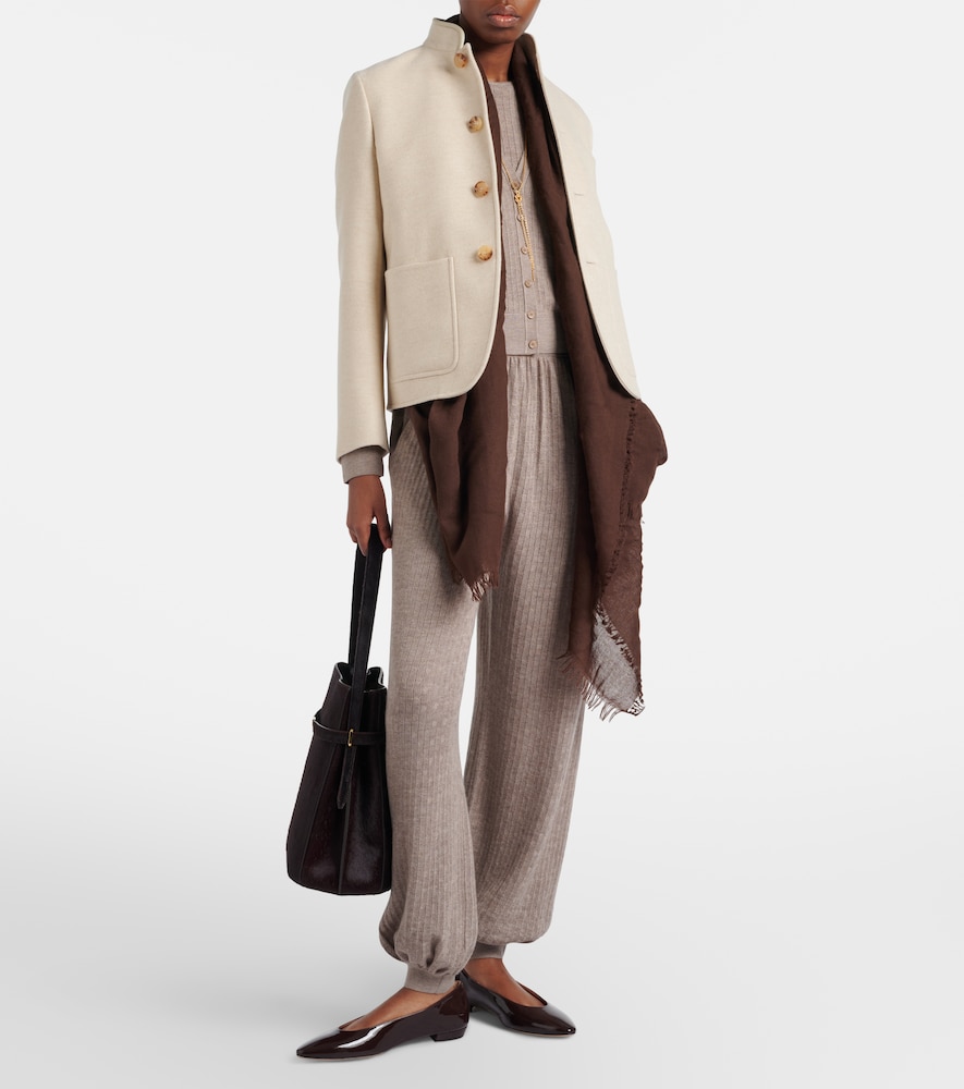 Loro Piana Ribbed-knit cashmere and silk cardigan