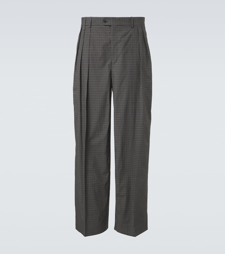Calvin Klein Collection Baxter Checked Cotton Wide Leg Pants by Calvin Klein Collection