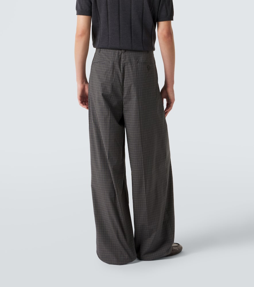  Calvin Klein Collection Calvin Klein Collection Baxter Checked Cotton Wide-leg Pants 