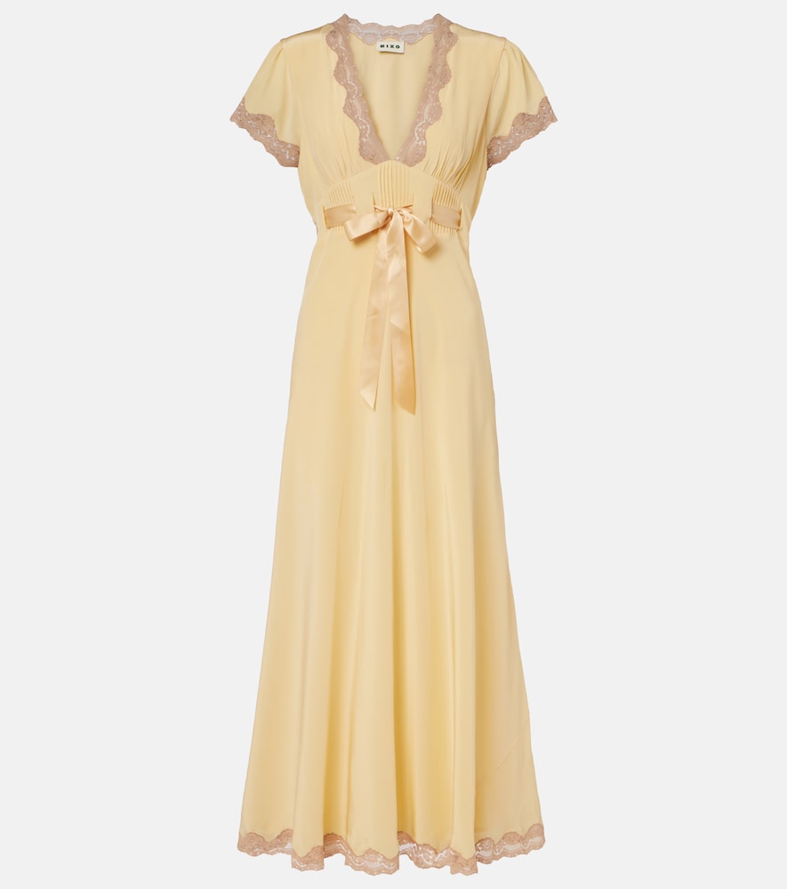 Rixo Marlice lace-trimmed silk maxi dress