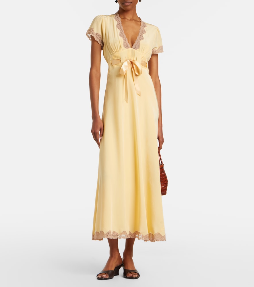 Rixo Marlice lace-trimmed silk maxi dress