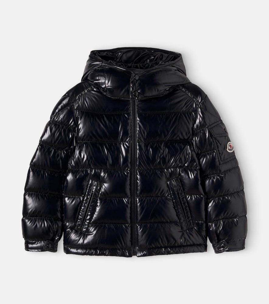Moncler New Maya Hooded Down Jacket for Boys in Black, Size: 8Y - Image 4
