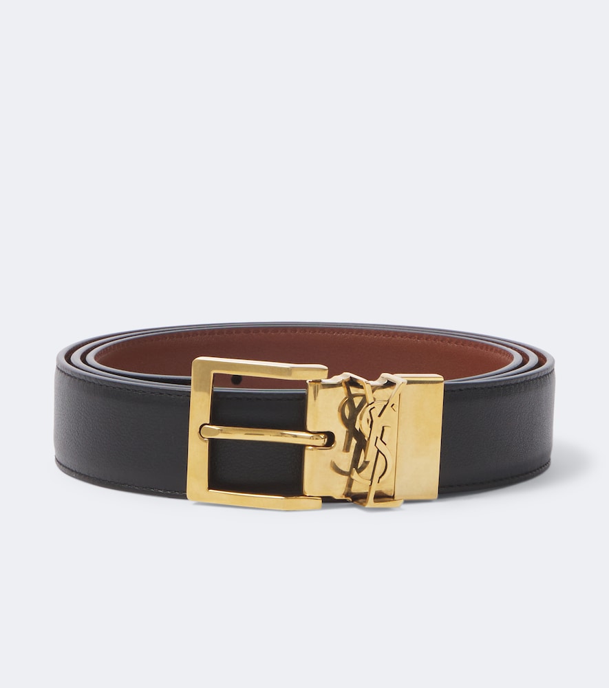 Saint Laurent Ceinture rversible Cassandre en cuir 650 €