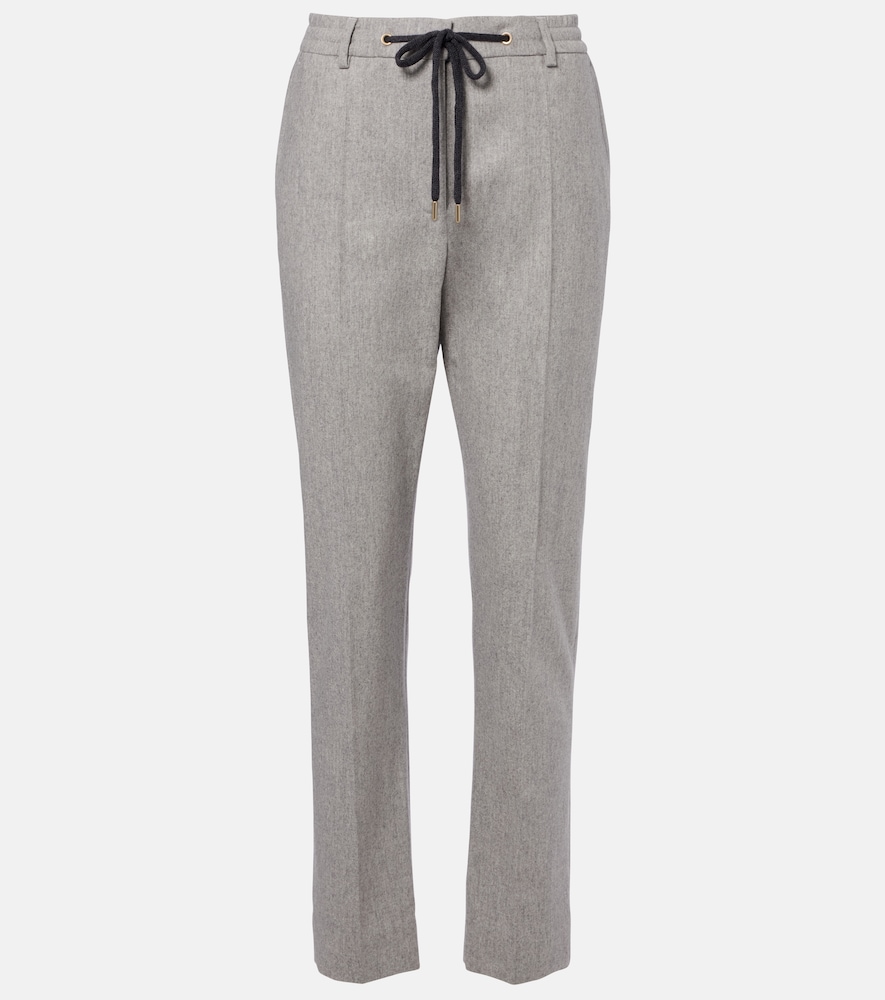 Pantaloni tapered in lana e cashmere