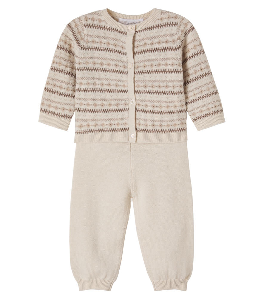 Baby – Cardigan e pantaloni Grifin in lana e cotone