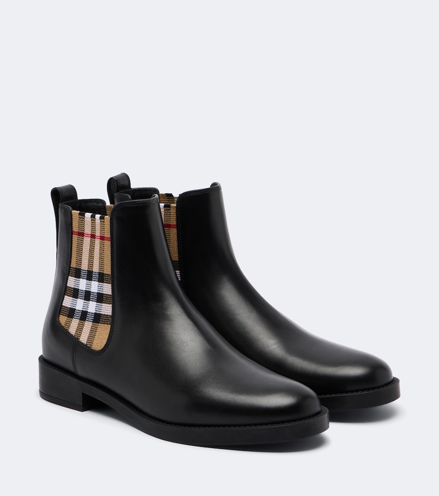 Chelsea Boots  Check aus Leder