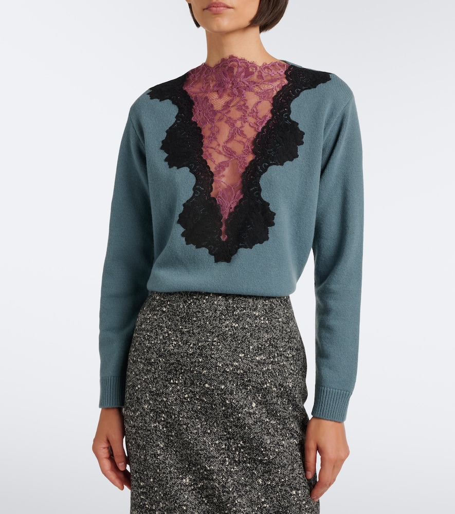 Garavani Lace-Trimmed Virgin Sweater