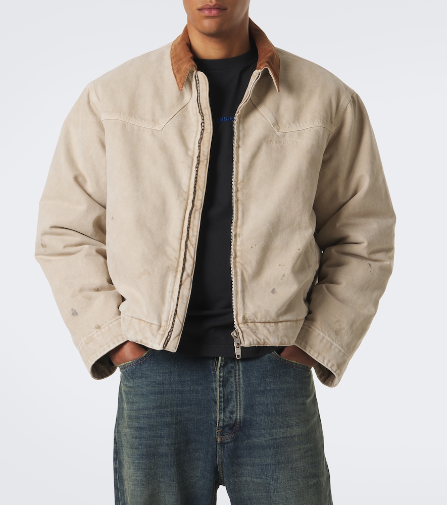Corduroy-Trimmed Cotton Jacket