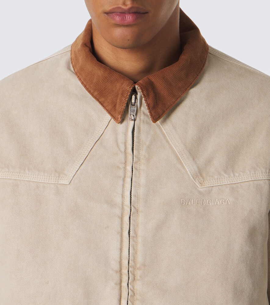 Corduroy-Trimmed Cotton Jacket
