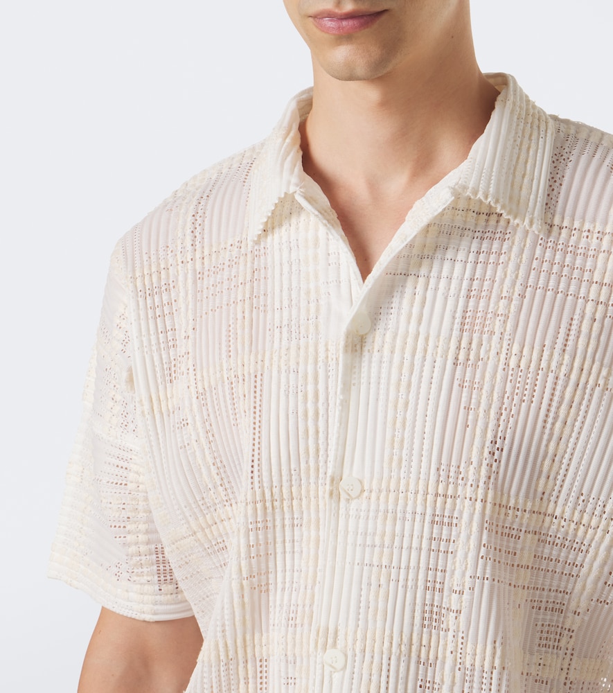 Homme Plissé Issey Miyake Lace Grid Pleats Pleated Shirt