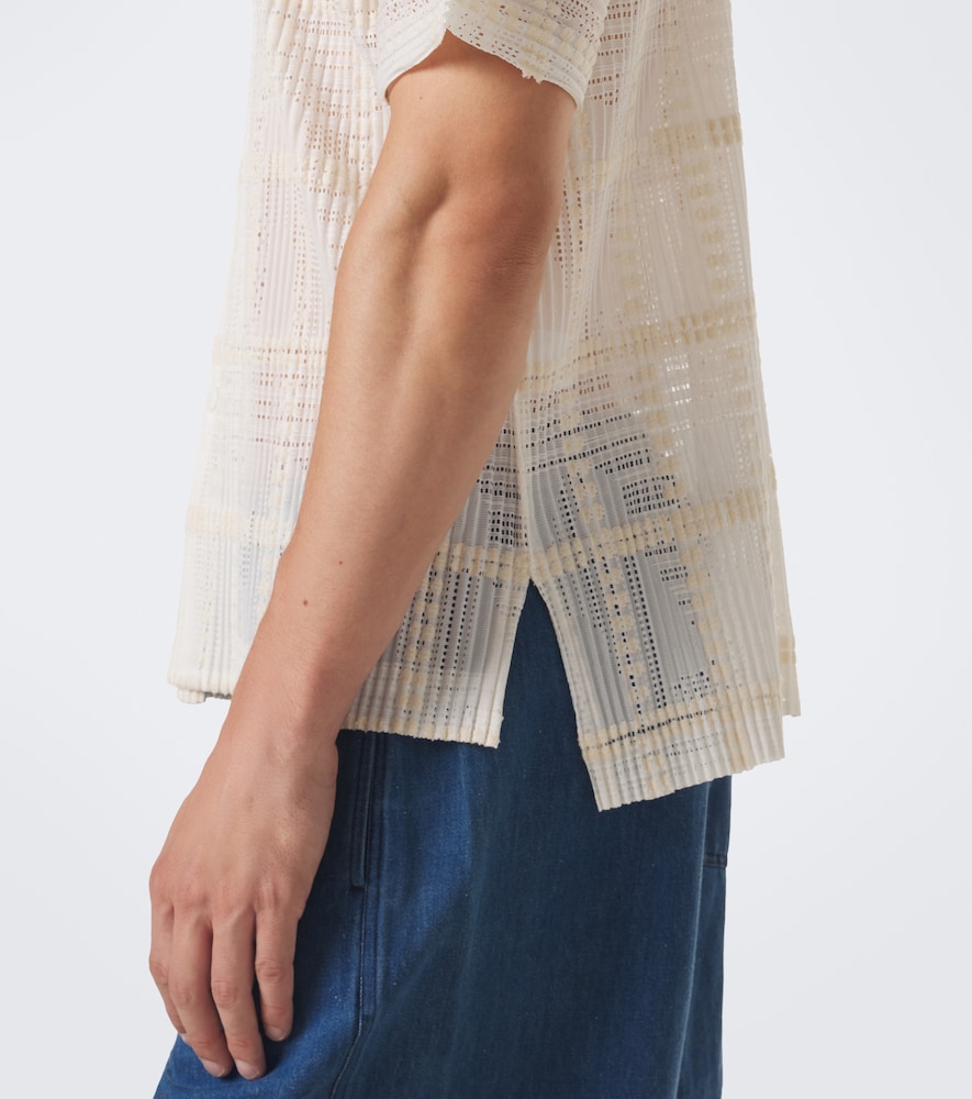 Homme Plissé Issey Miyake Lace Grid Pleats Pleated Shirt