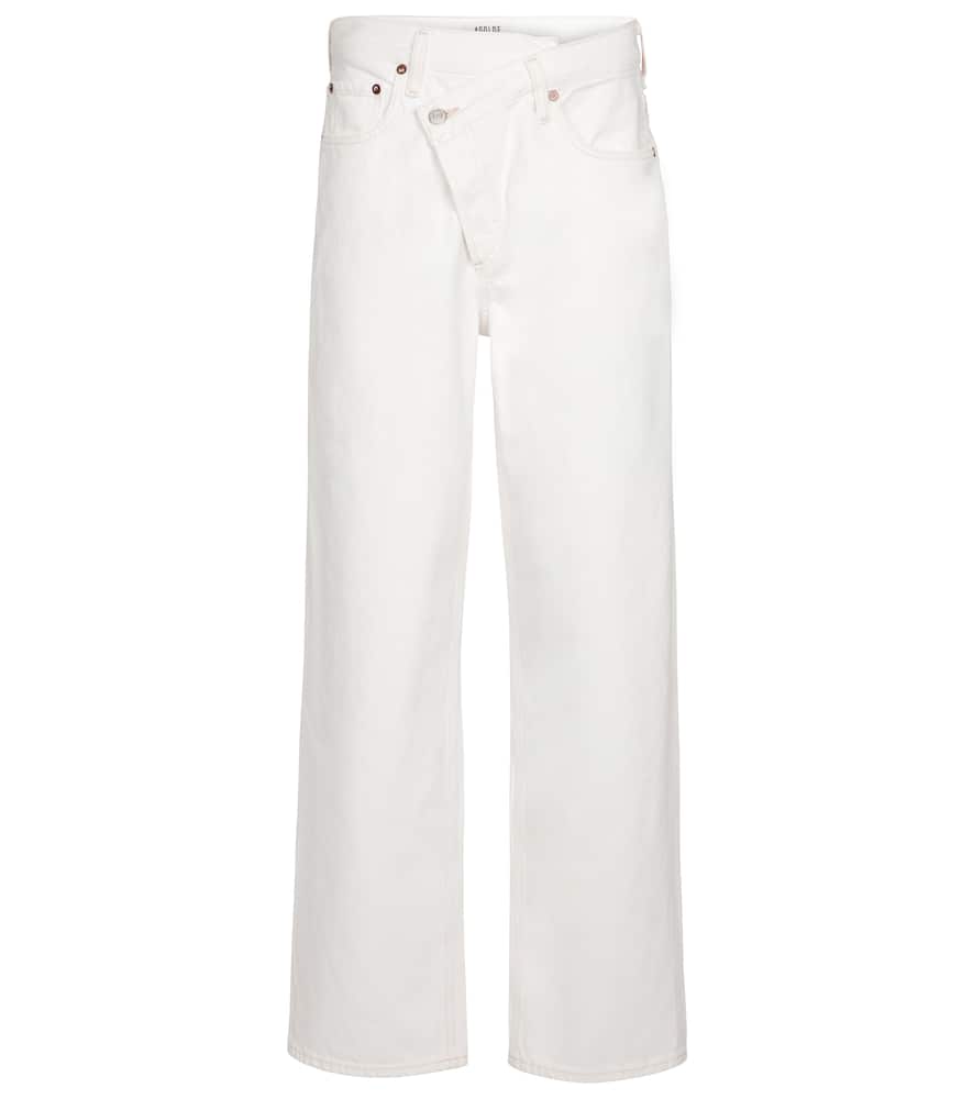 Agolde Crisscross High Waist Organic Cotton Jeans In Paste