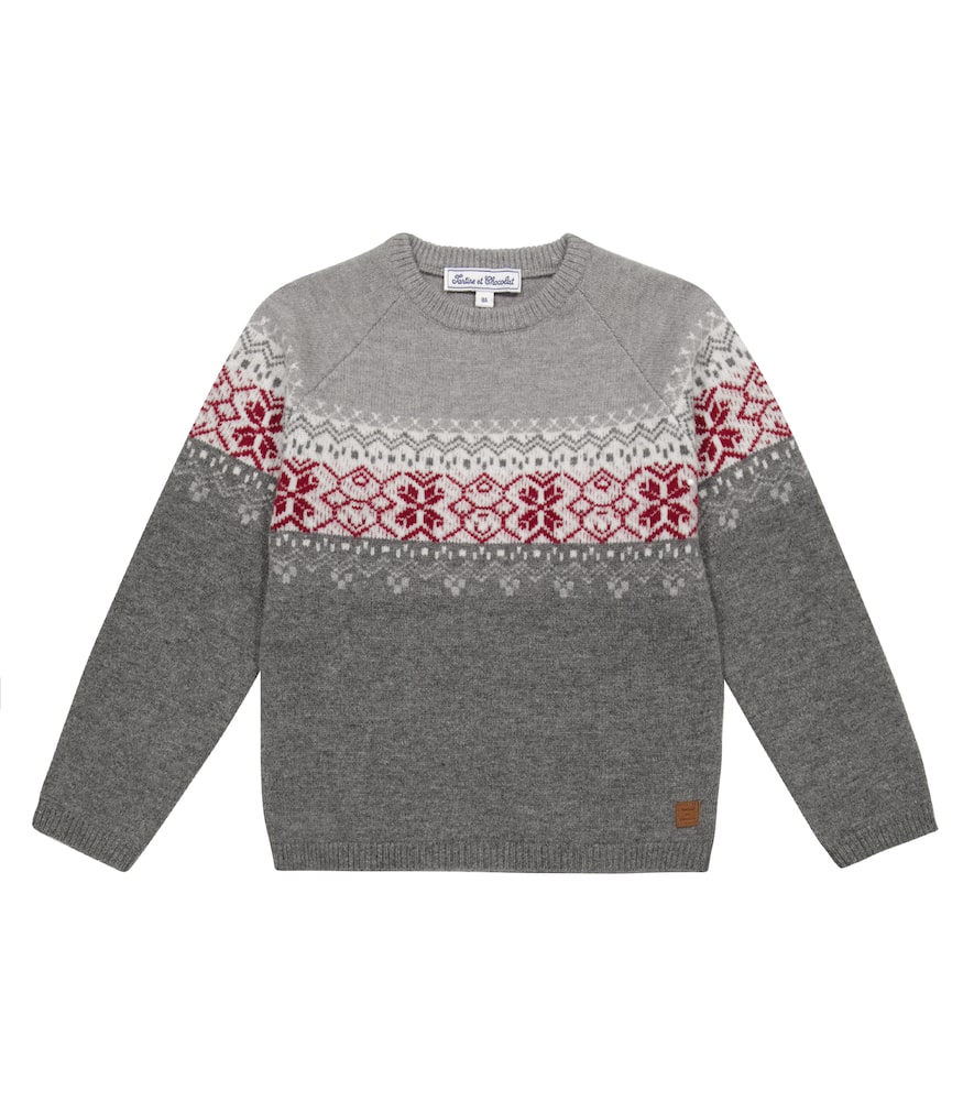 Tartine et Chocolat Jacquard wool sweater