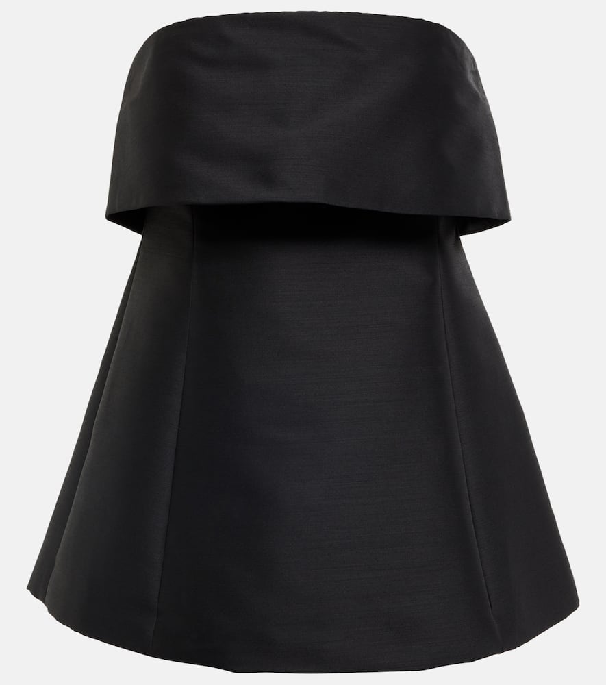 Totême Foldover Off-the-shoulder Evening Top In Black