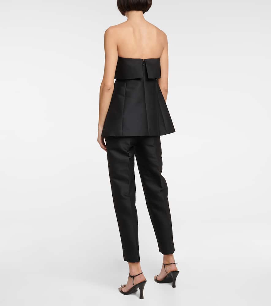 Totême Foldover Off-the-shoulder Evening Top In Black