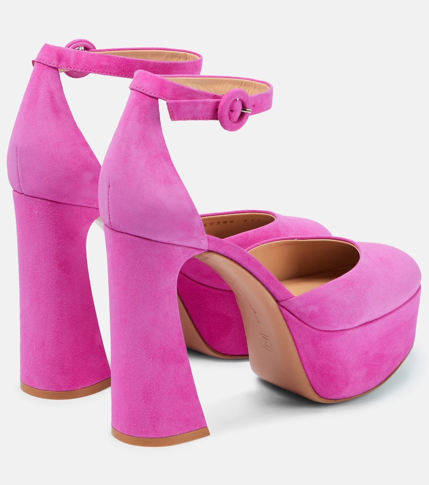 Gianvito Rossi Woman Pumps Fuchsia Size 11 Leather In Purple