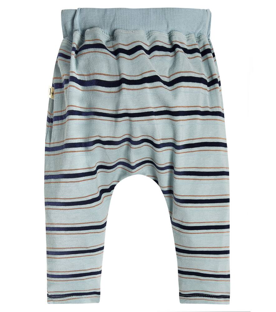 1+ In The Family Baby Alfred Striped Cotton Sweatpants In Nantucket