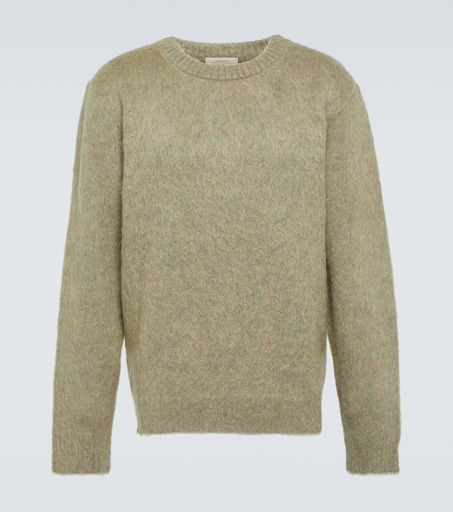 Lemaire Crew-neck Brushed-effect Jumper In Green