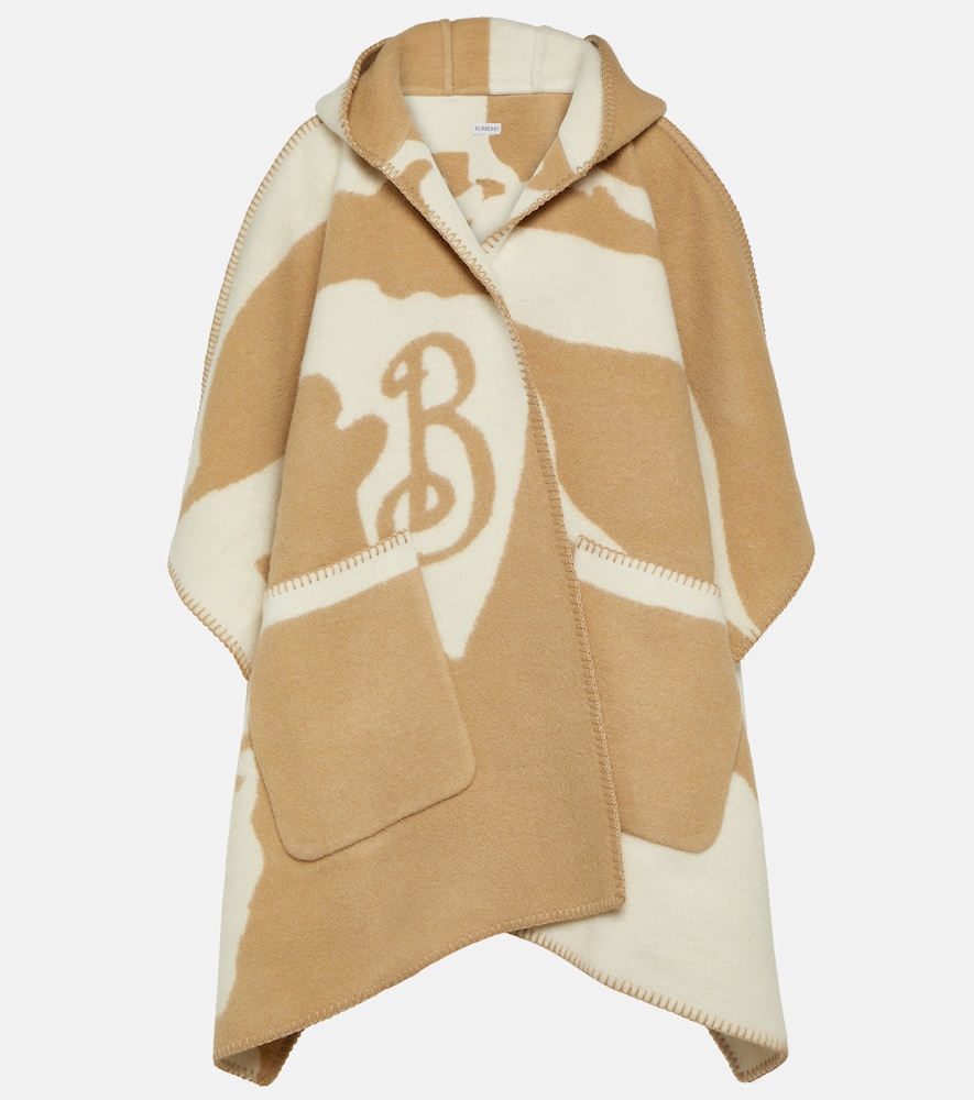 Printed wool cape
