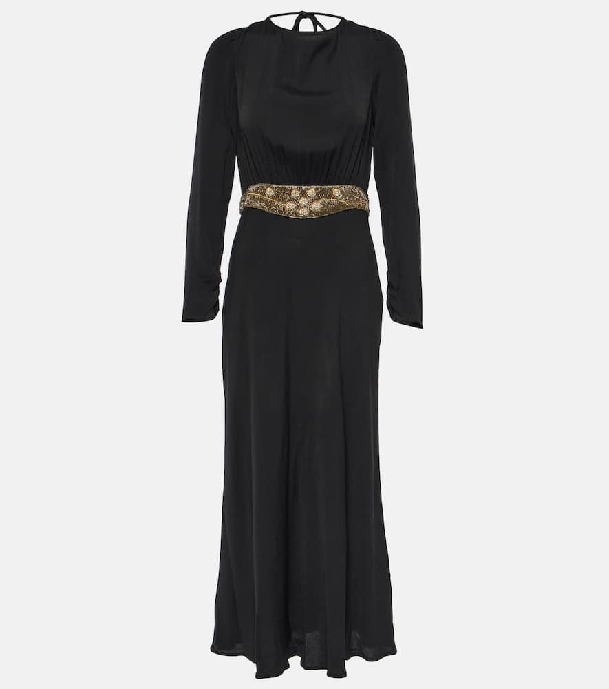 Elena embellished crêpe midi dress