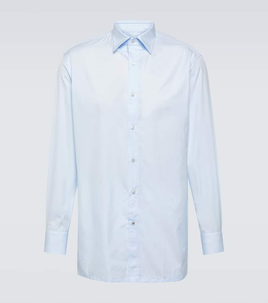 Shop Loro Piana Cotton Poplin Oxford Shirt In To Be Defined