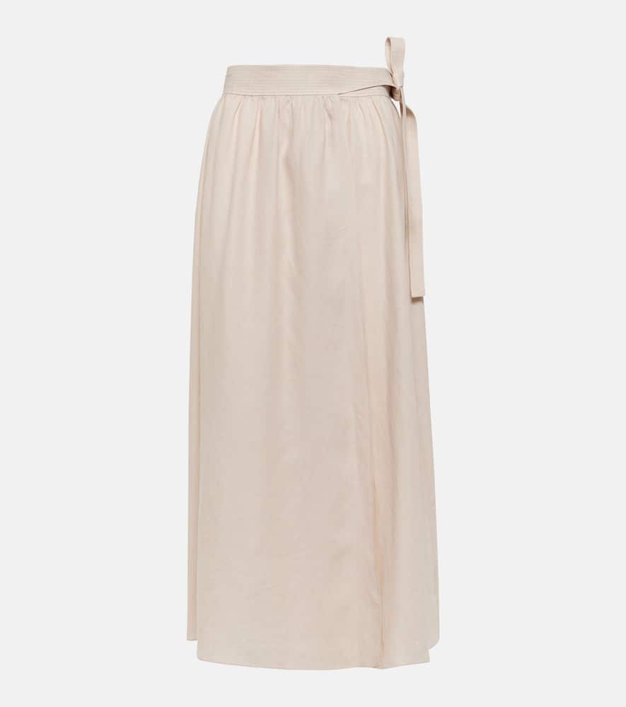 Linen midi skirt