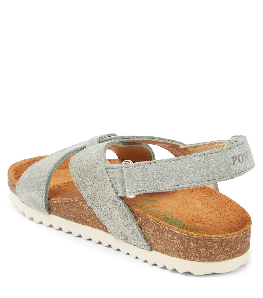 Pom D'api Groot Cross Suede Sandals In Grey