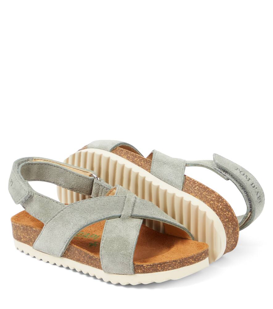 Pom D'api Groot Cross Suede Sandals In Grey