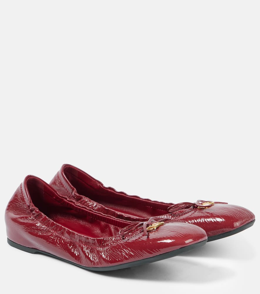 Valentino Ballerinas Vlogo Signature Aus Lackleder In Rot