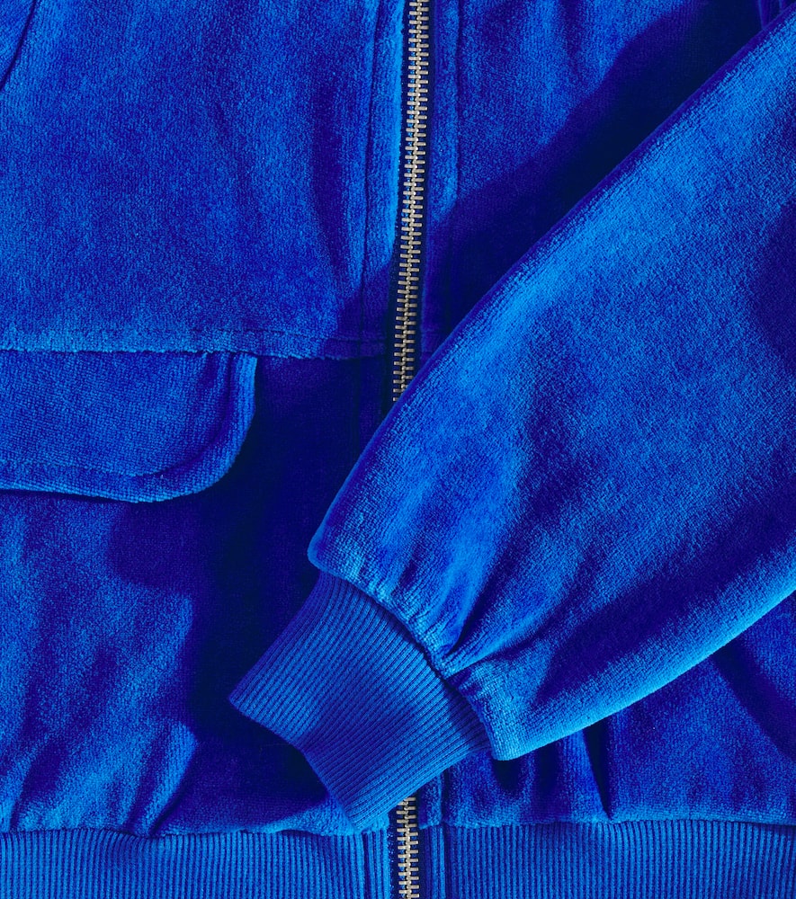Molo Malika Corduroy Zip-up Sweatshirt In Blue