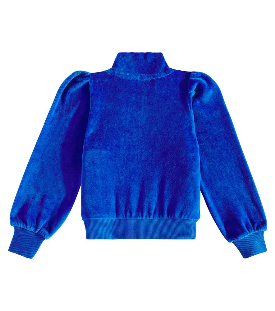 Molo Malika Corduroy Zip-up Sweatshirt In Blue