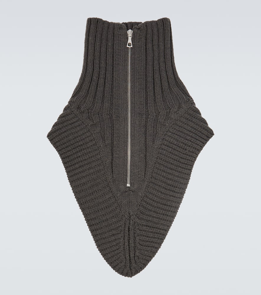 Dries Van Noten Zip-up ribbed-knit virgin wool scarf
