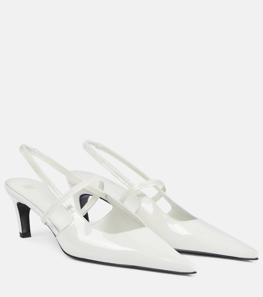 Sharp 50 patent leather slingback pumps
