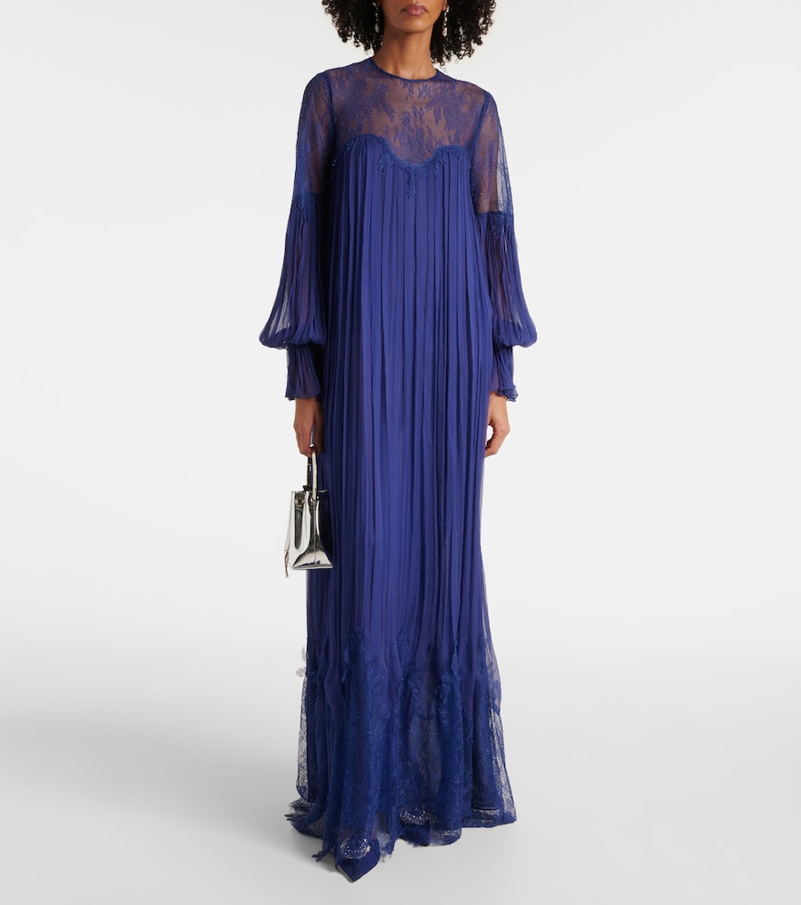 Costarellos Renia chantilly lace gown