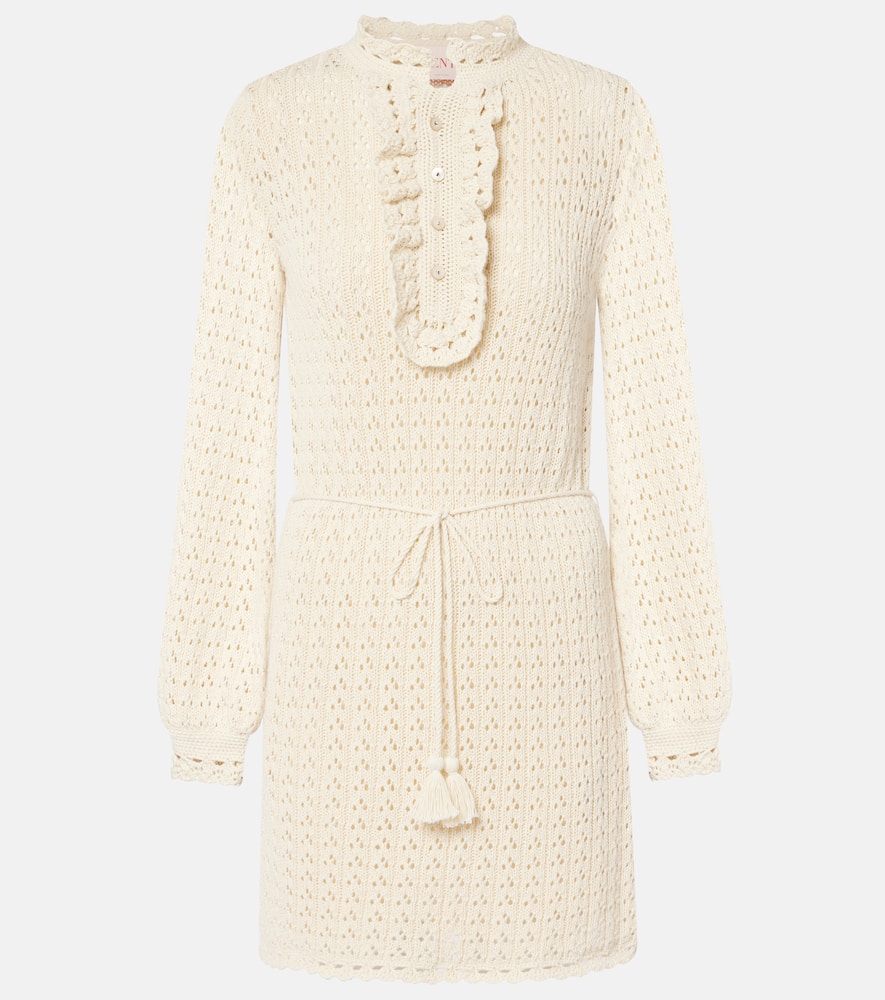 Open-knit cotton minidress