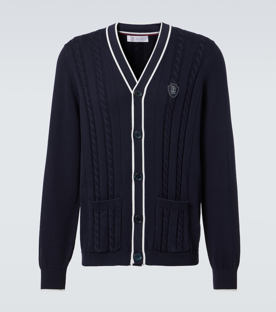 Cable-knit cotton cardigan