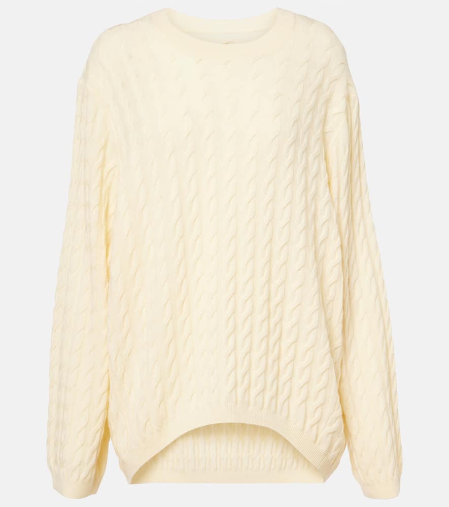 Cable-knit wool and cashmere sweater