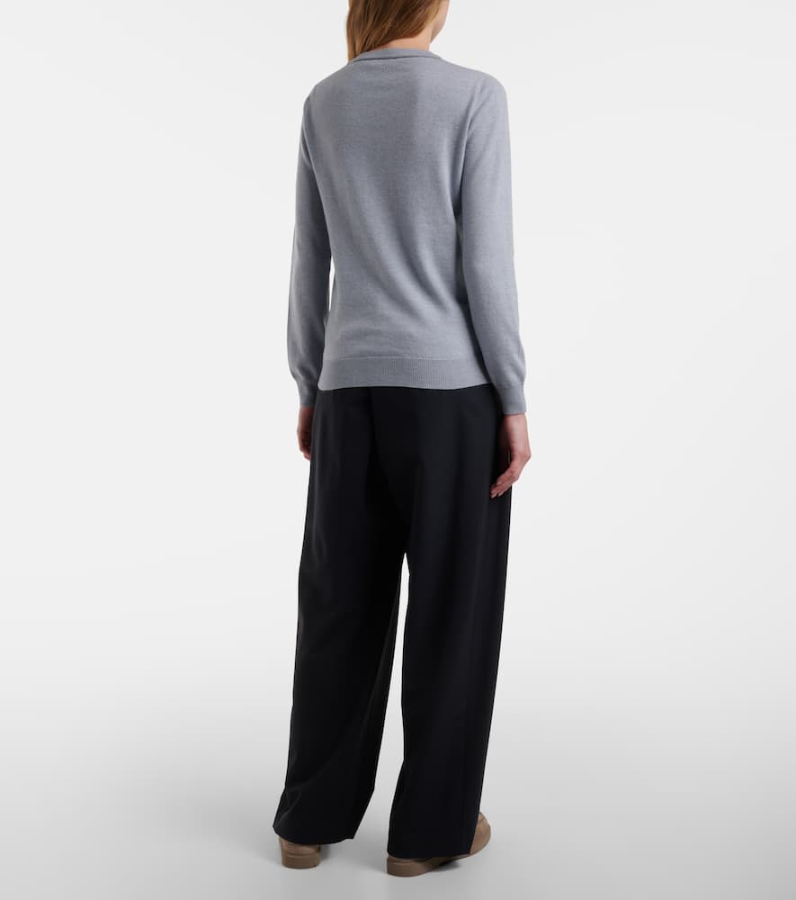 Brunello Cucinelli Cashmere Monili-trim Sweater In Blue