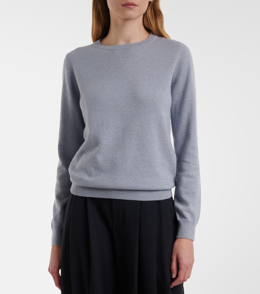 Brunello Cucinelli Cashmere Monili-trim Sweater In Blue